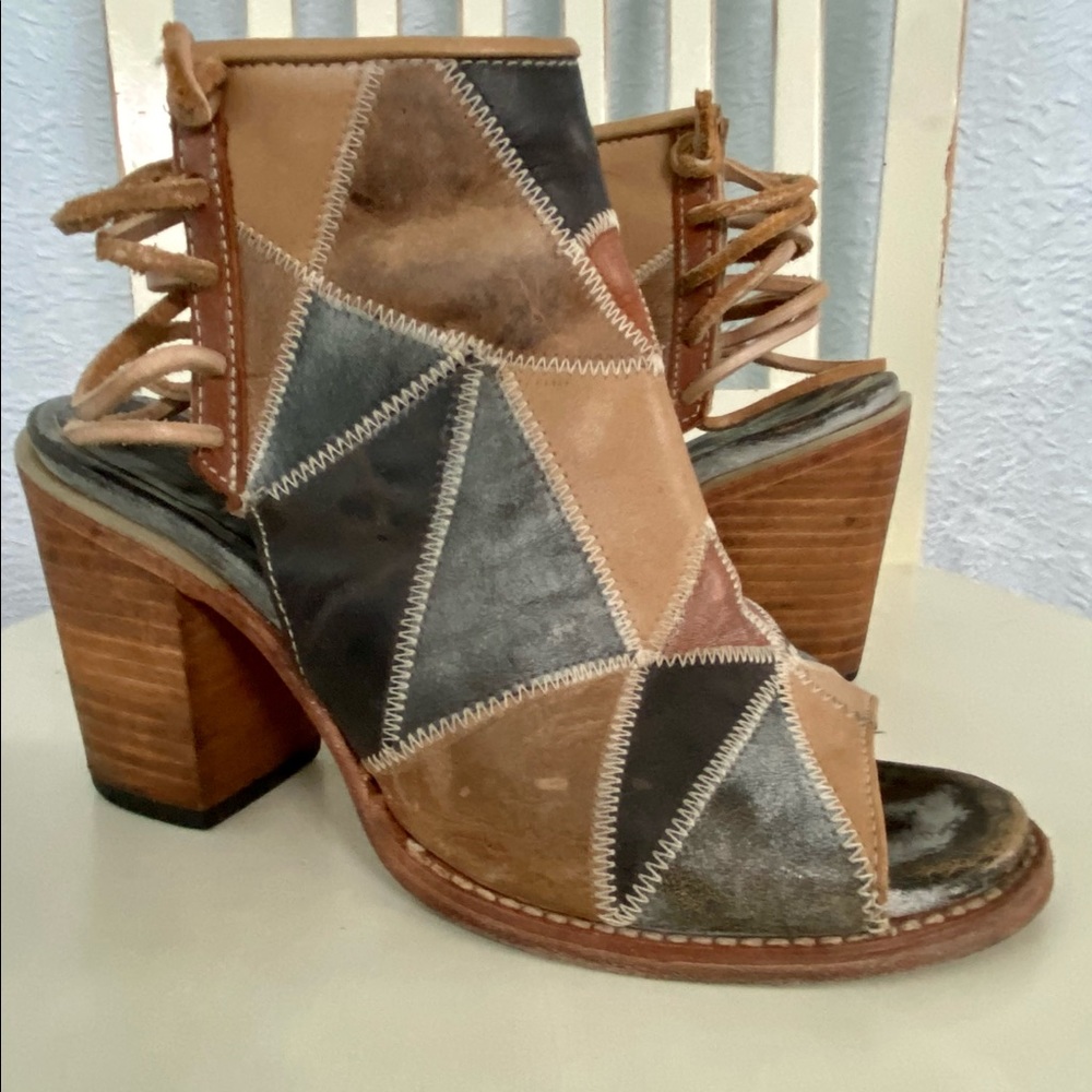 Freebird Patchwork Bay Open Toe Booties Sandals